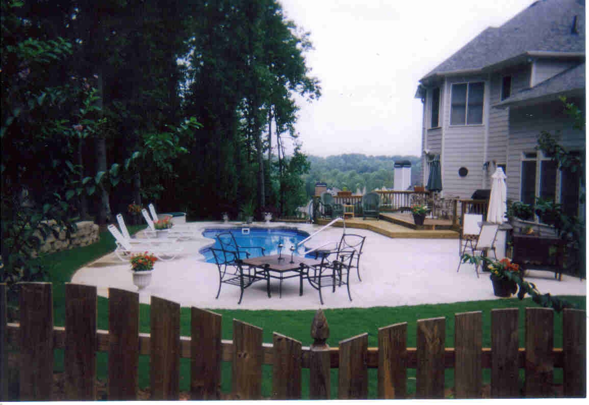 Pool deck and wall