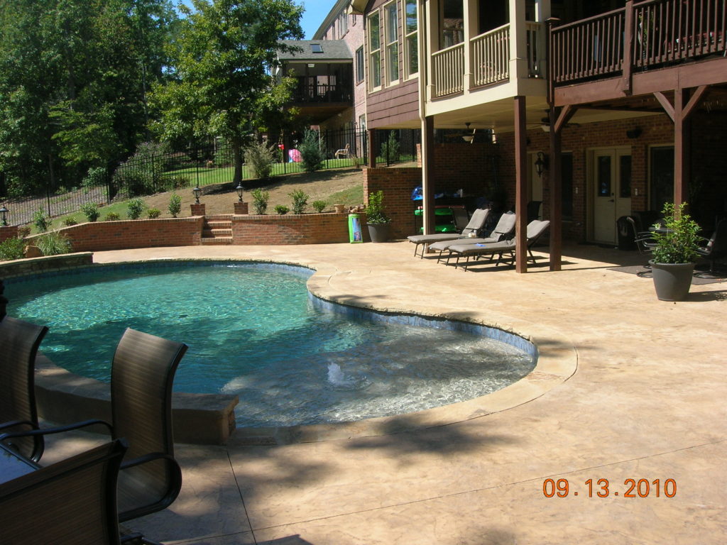 Pool deck with porch